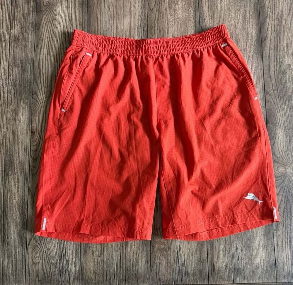 Tommy Bahama IslandZone Orange Grid Hybrid Performance Shorts